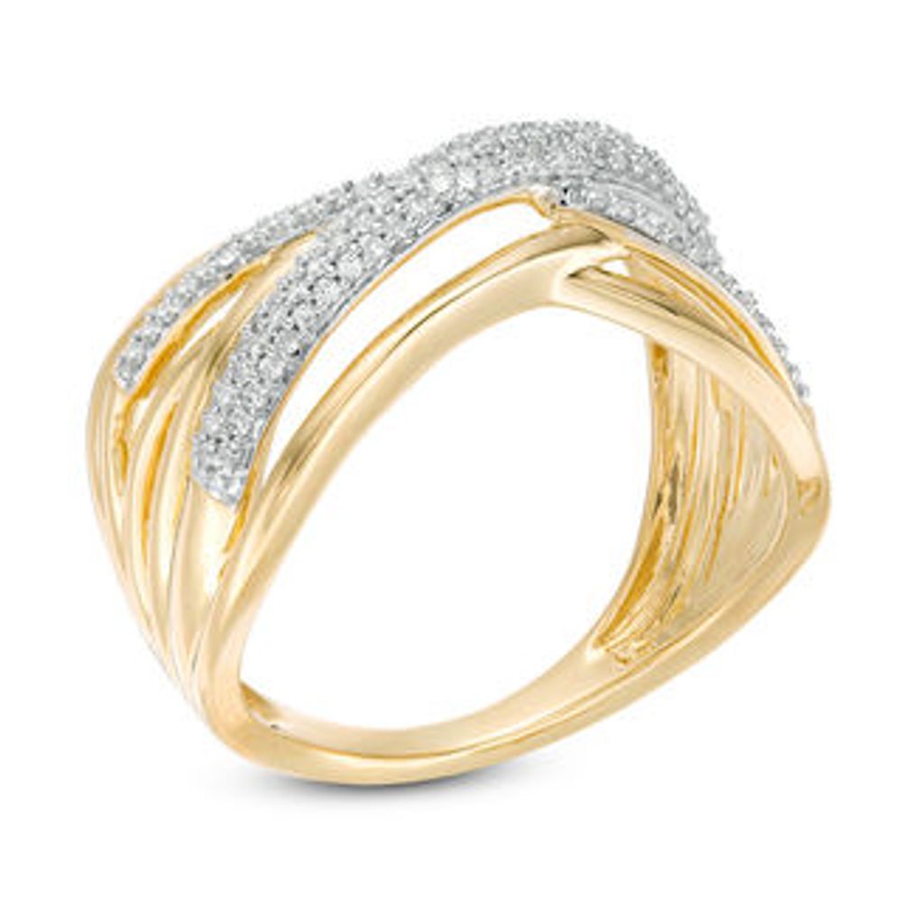 0.25 CT. T.W. Diamond Crossover Ring in 10K Gold|Peoples Jewellers