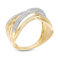 0.25 CT. T.W. Diamond Crossover Ring in 10K Gold|Peoples Jewellers
