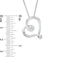 0.10 CT. T.W. Composite Diamond Tilted Heart Pendant in Sterling Silver|Peoples Jewellers