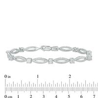 Diamond Accent Marquise Link Bracelet in Sterling Silver - 7.25"|Peoples Jewellers