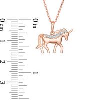 Diamond Accent Unicorn Pendant in 10K Rose Gold|Peoples Jewellers