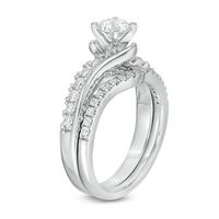 1.20 CT. T.W. Canadian Certified Diamond Bypass Bridal Set in 14K White Gold (I/I2)|Peoples Jewellers