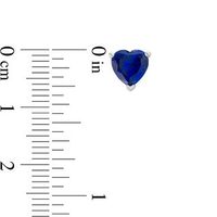 6.0mm Heart-Shaped Lab-Created Sapphire Solitaire with Scroll Side Accents Stud Earrings in Sterling Silver|Peoples Jewellers