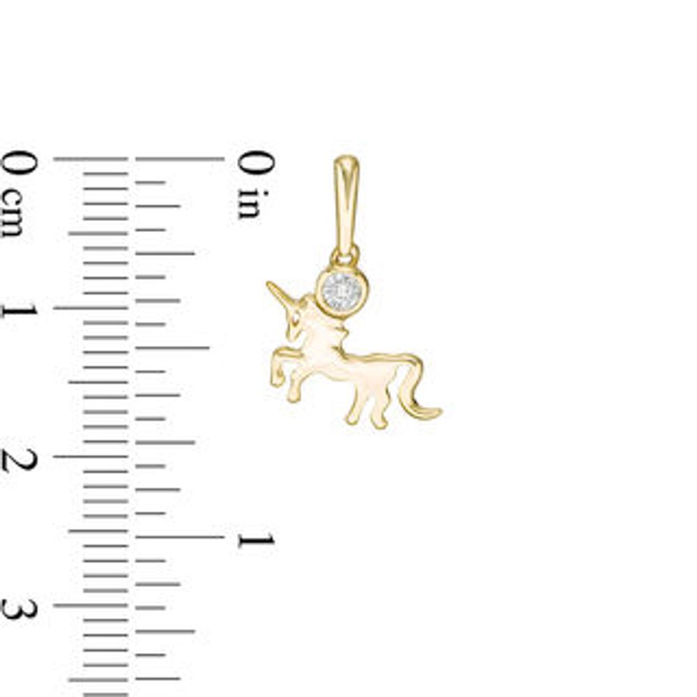 Diamond Accent Solitaire Unicorn Drop Earrings in Sterling Silver with 14K Gold Plate|Peoples Jewellers