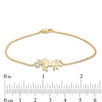 Diamond Accent Unicorn Bracelet in Sterling Silver with 14K Gold Plate -7.5"|Peoples Jewellers