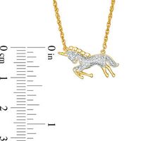 0.066 CT. T.W. Diamond Bowing Unicorn Necklace in Sterling Silver and 14K Gold Plate|Peoples Jewellers