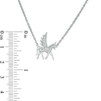 0.085 CT. T.W. Diamond Winged Unicorn Necklace in Sterling Silver - 17.25"|Peoples Jewellers