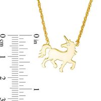 Diamond Accent Solitaire Prancing Unicorn Necklace in Sterling Silver with 14K Gold Plate|Peoples Jewellers