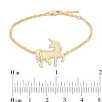 Diamond Accent Unicorn Silhouette Bracelet in Sterling Silver with 14K Gold Plate - 7.5"|Peoples Jewellers