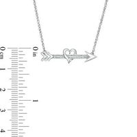 Diamond Accent Shooting Arrow and Heart Necklace in Sterling Silver - 16.9"|Peoples Jewellers