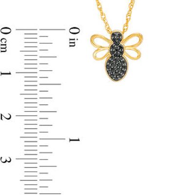 0.117 CT. T.W. Black Diamond Bumblebee Pendant in 10K Gold|Peoples Jewellers