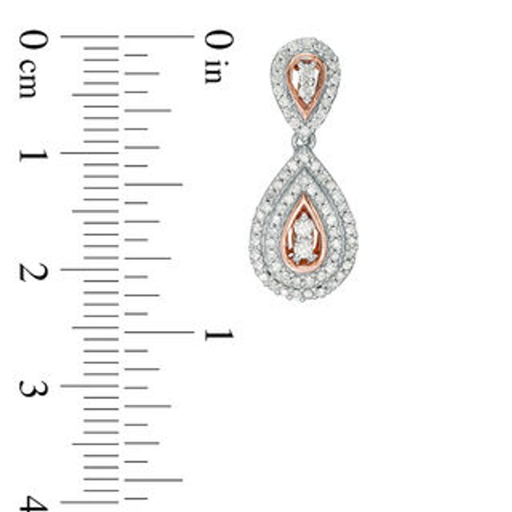 0.58 CT. T.W. Diamond Frame Teardrop Earrings in 10K Rose Gold|Peoples Jewellers