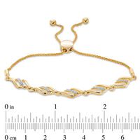 0.18 CT. T.W. Diamond Wave Bolo Bracelet in 10K Gold - 9.5"|Peoples Jewellers