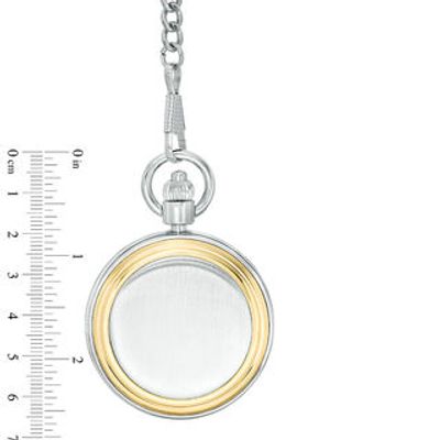 Men's James Michael Two-Tone Pocket Watch with Blue Skeleton Dial (Model: PMA181044C)|Peoples Jewellers