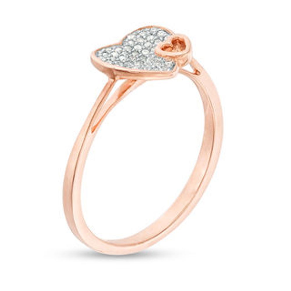 0.116 CT. T.W. Composite Diamond Heart-Shaped Ring in 10K Rose Gold|Peoples Jewellers