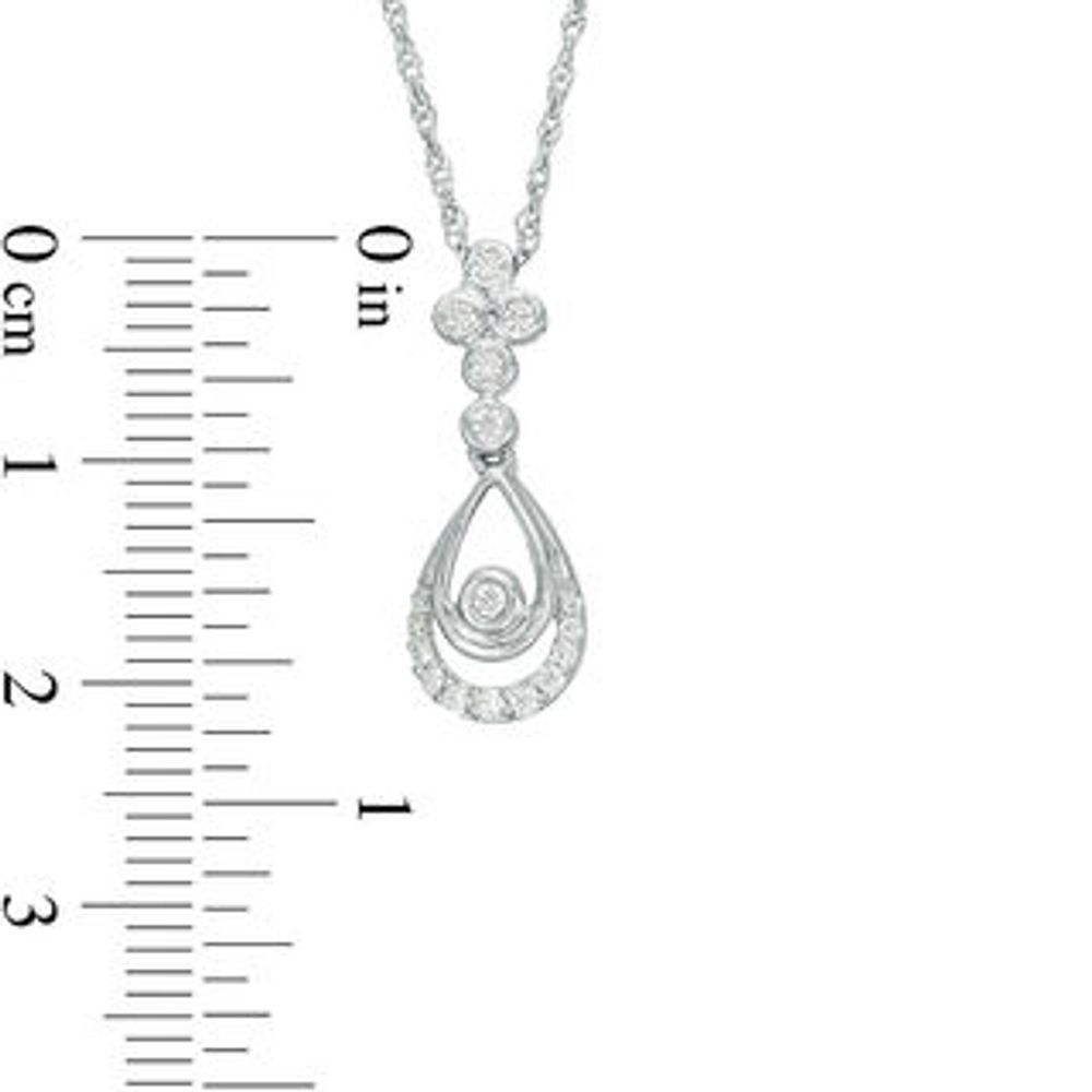 0.18 CT. T.W. Diamond Double Teardrop Pendant in Sterling Silver|Peoples Jewellers
