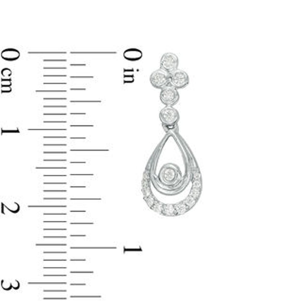 0.23 CT. T.W. Diamond Double Teardrop Earrings in Sterling Silver|Peoples Jewellers