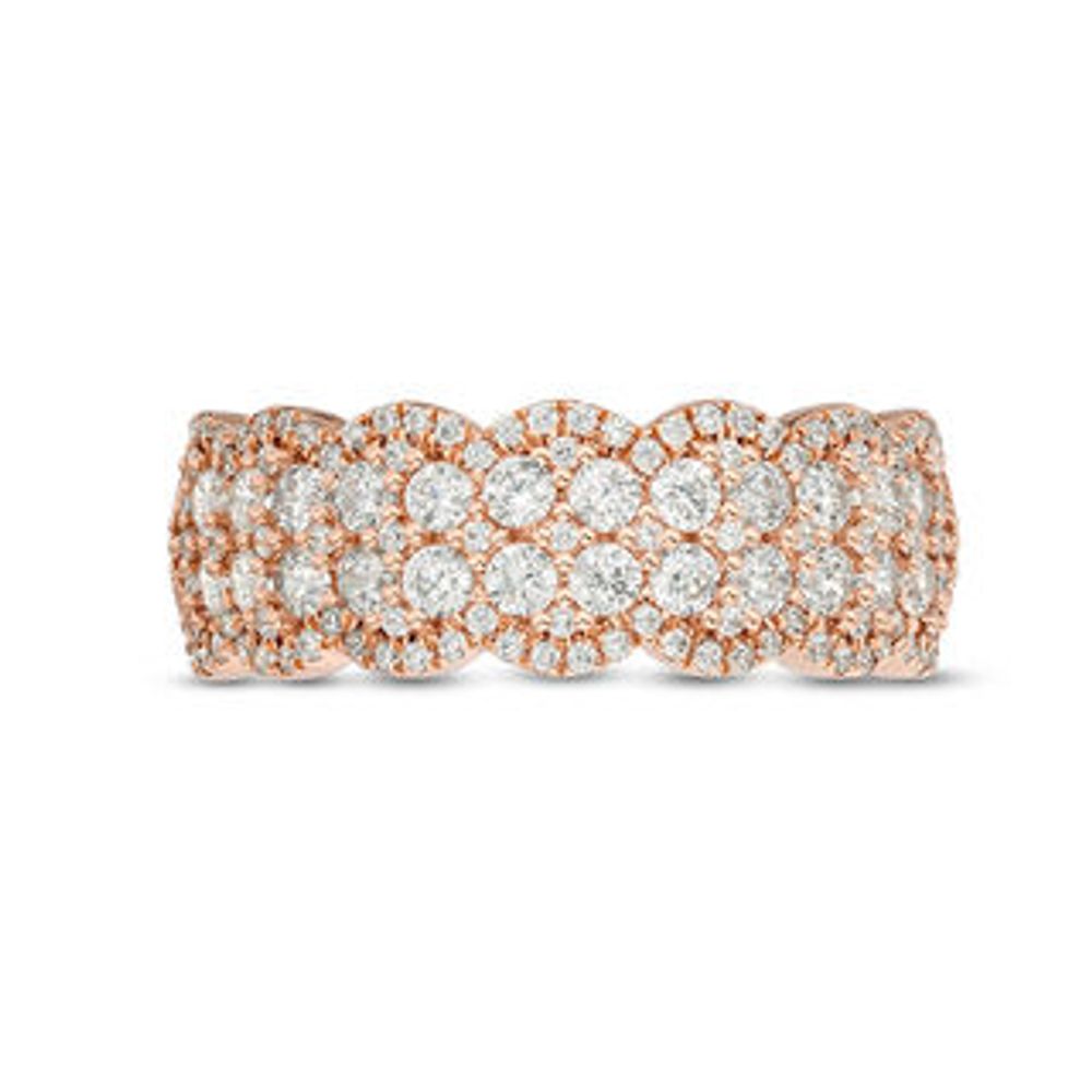 0.95 CT. T.W. Diamond Double Row Scallop-Edge Band in 10K Rose Gold|Peoples Jewellers