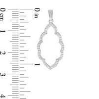 0.25 CT. T.W. Diamond Scallop Marquise Drop Earrings in 10K White Gold|Peoples Jewellers
