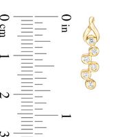 0.115 CT. T.W. Diamond Twist Bezel-Set Scatter Drop Earrings in 10K Gold|Peoples Jewellers