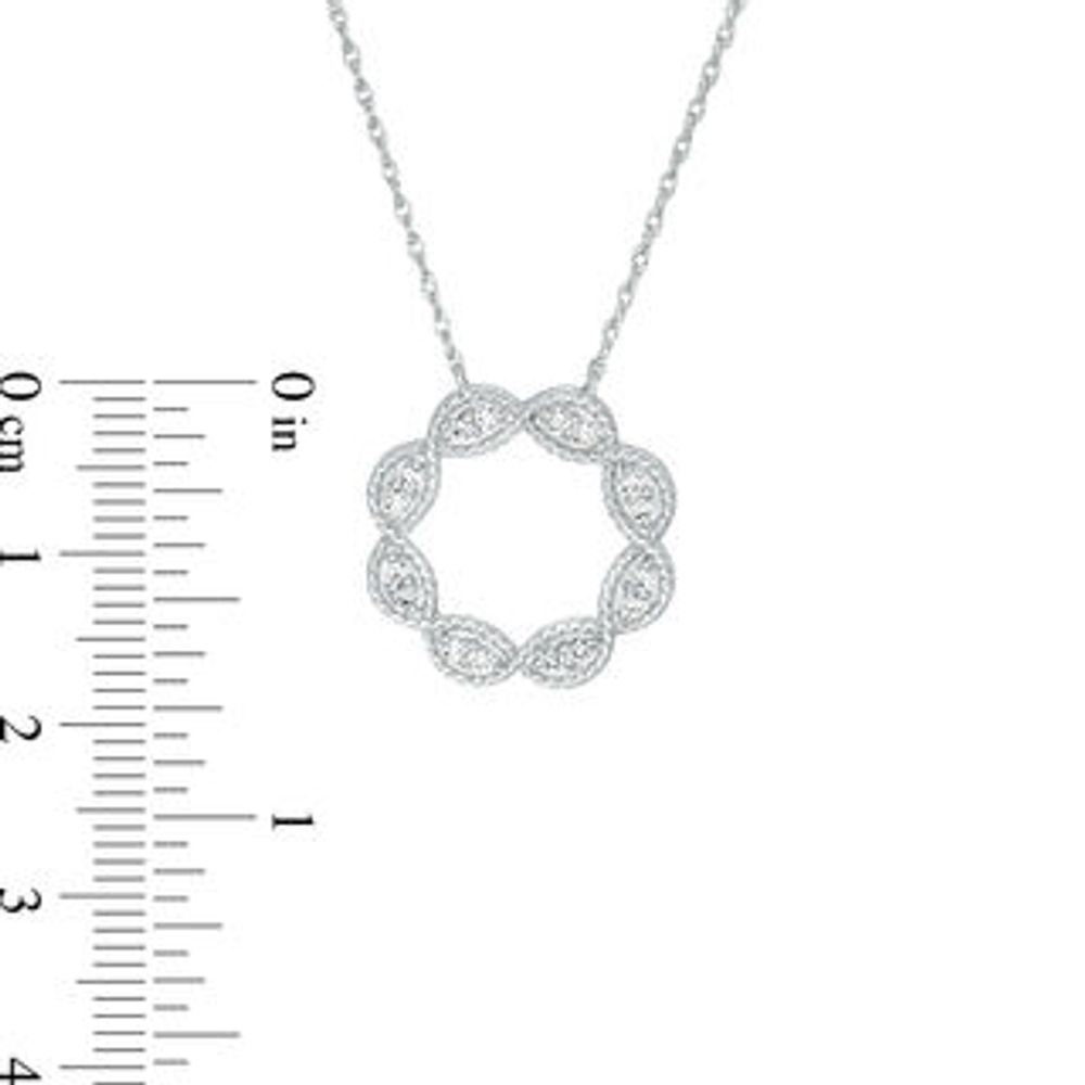0.23 CT. T.W. Diamond Twist Open Circle Necklace in Sterling Silver|Peoples Jewellers