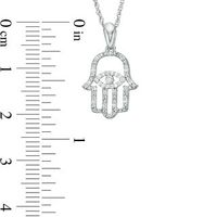 0.085 CT. T.W. Diamond Evil Eye Hamsa Pendant in Sterling Silver|Peoples Jewellers