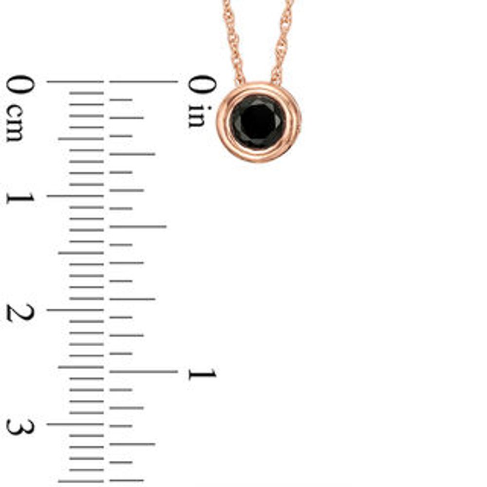 0.45 CT. Black Diamond Solitaire Bezel-Set Pendant in 10K Rose Gold|Peoples Jewellers