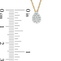 0.10 CT. T.W. Pear-Shaped Multi-Diamond Teardrop Pendant in 10K Gold|Peoples Jewellers