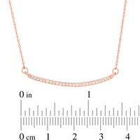 0.12 CT. T.W. Diamond Curved Bar Necklace in 10K Rose Gold|Peoples Jewellers