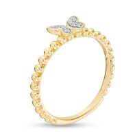 Diamond Accent Butterfly Beaded Shank Ring in 10K Gold|Peoples Jewellers