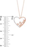 0.10 CT. T.W. Diamond Scatter Tilted Heart Pendant in 10K Rose Gold|Peoples Jewellers