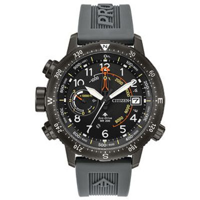 Men's Citizen Eco-Drive® Promaster Altichron Grey IP Strap Watch with Black Dial (Model: BN5057-00E)|Peoples Jewellers