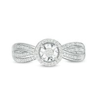 0.10 CT. T.W. Composite Diamond Frame Crossover Ring in Sterling Silver|Peoples Jewellers