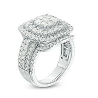 1.95 CT. T.W. Diamond Double Cushion Frame Bridal Set in 10K White Gold|Peoples Jewellers