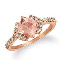 Le Vian® Cushion-Cut Peach Morganite™ and Crème Brûlée Diamonds™ 0.39 CT. T.W. Diamond Ring in 14K Strawberry Gold™|Peoples Jewellers