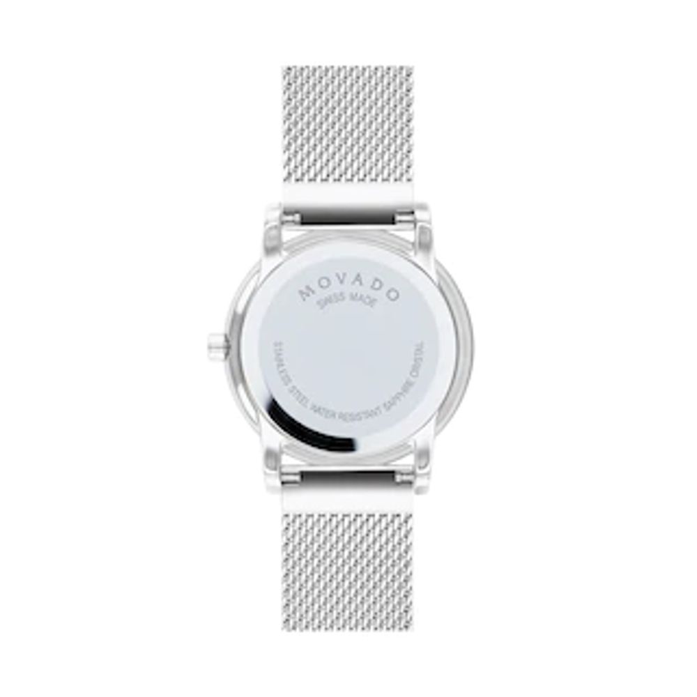 Ladies' Movado Museum® Classic 0.22 CT. T.W. Diamond Mesh Watch with White Mother-of-Pearl Dial (Model: 0607306)|Peoples Jewellers