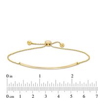 Curved Bar Bolo Bracelet in 10K Gold - 9.5"|Peoples Jewellers