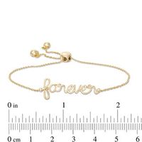 Lowercase Cursive "forever" Bolo Bracelet in 10K Gold - 9.5"|Peoples Jewellers