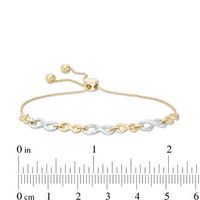 Large and Small Alternating Infinity Link Bolo Bracelet in 10K Two-Tone Gold - 9.5"|Peoples Jewellers