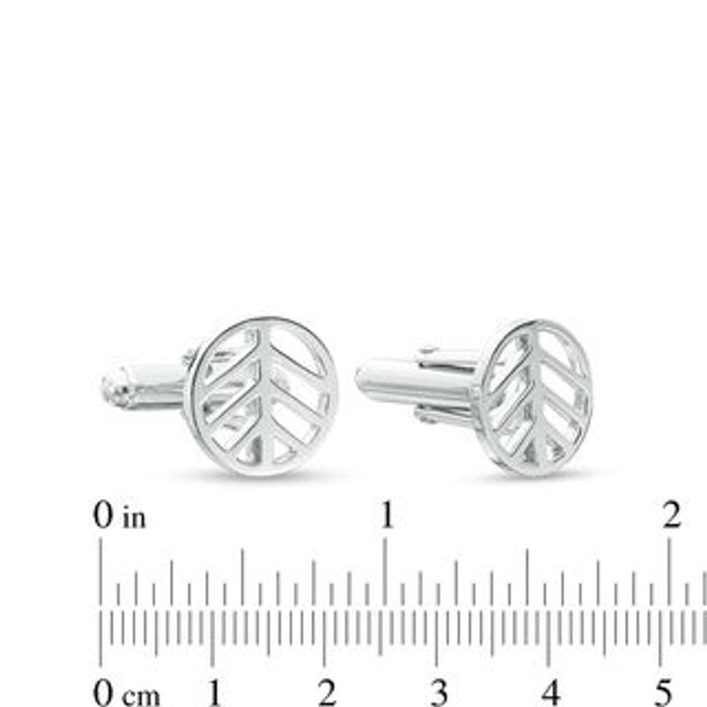 Men's Divided Open Circle Cuff Links in Sterling Silver|Peoples Jewellers