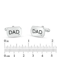 Men's 0.04 CT. T.W. Diamond Etched "DAD" Cuff Links in Sterling Silver|Peoples Jewellers