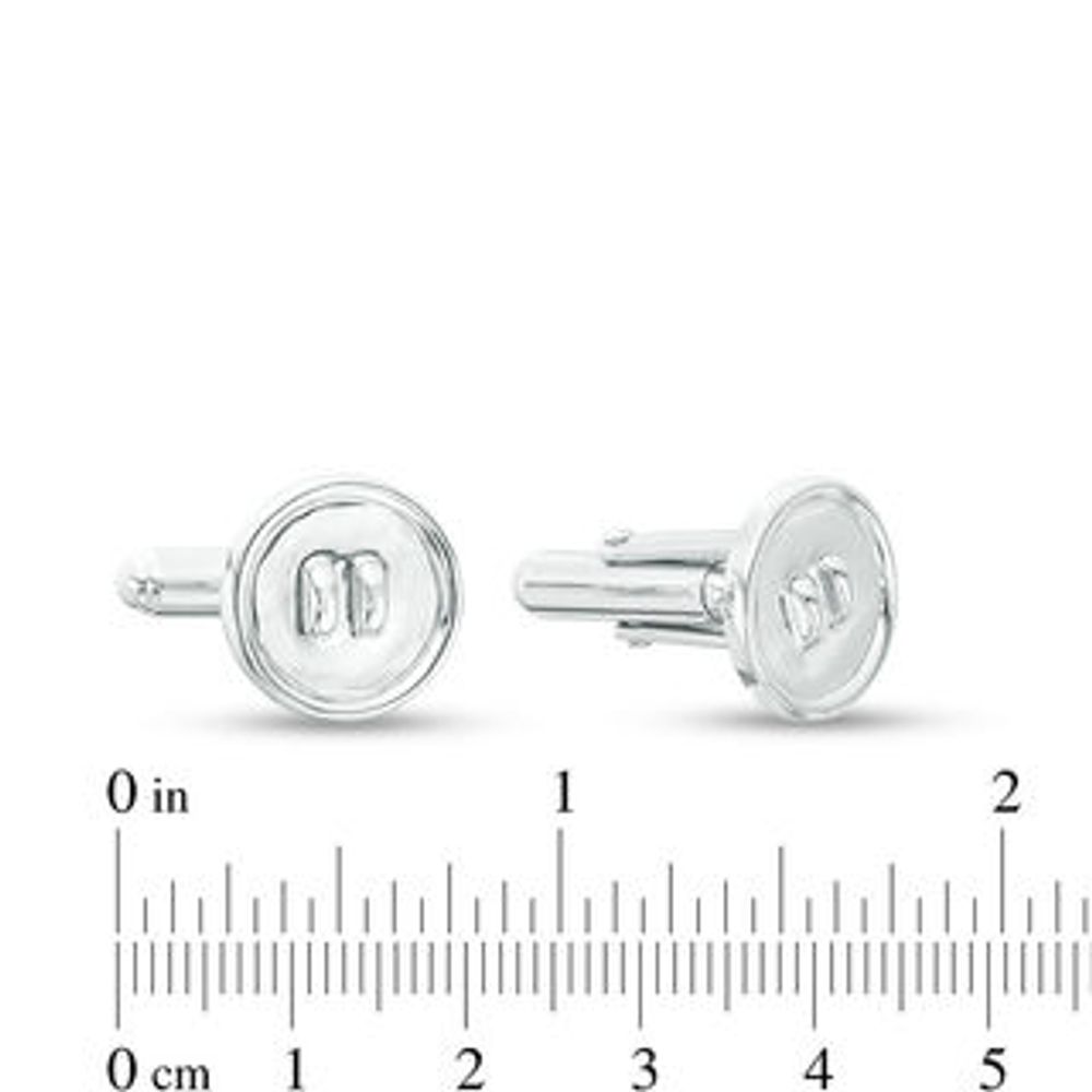 Men's Threaded Button Cuff Links in Sterling Silver|Peoples Jewellers