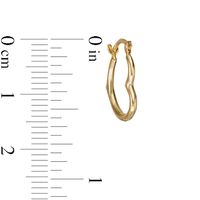 17.0mm Tilted Tube Heart-Shaped Hoop Earrings in 14K Gold|Peoples Jewellers