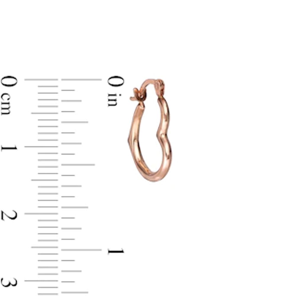 17.0mm Tilted Tube Heart-Shaped Hoop Earrings in 14K Rose Gold|Peoples Jewellers