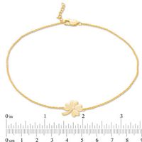 Four-Leaf Clover Anklet in 10K Gold - 10"|Peoples Jewellers