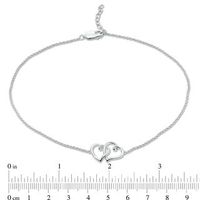 Interlocking Loop Hearts Anklet in Sterling Silver - 10"|Peoples Jewellers