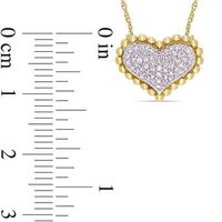 0.23 CT. T.W. Diamond Beaded Frame Heart Necklace in 10K Gold - 17"|Peoples Jewellers