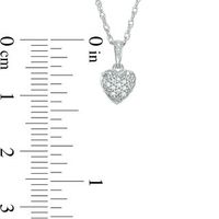 0.04 CT. T.W. Diamond Beaded Puff Heart Pendant in Sterling Silver|Peoples Jewellers