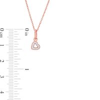Diamond Accent Tilted Heart Outline Vintage-Style Pendant in 10K Rose Gold|Peoples Jewellers