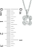 Diamond Accent Crescent Moon Centre Flower Pendant in Sterling Silver|Peoples Jewellers